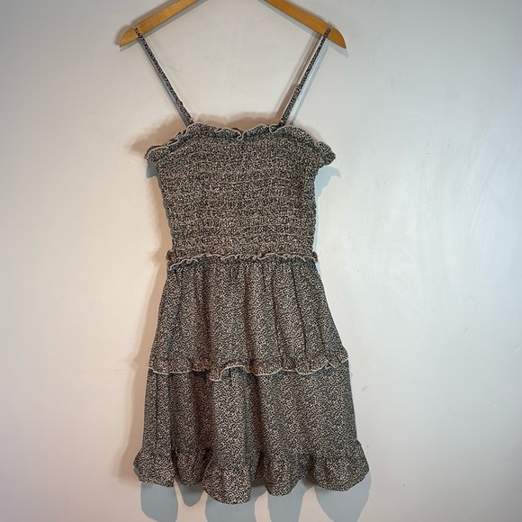 NWT Sienna Sky Knee Length Sun Dress smocked stretch Top tiered skirt size small - Picture 3 of 11